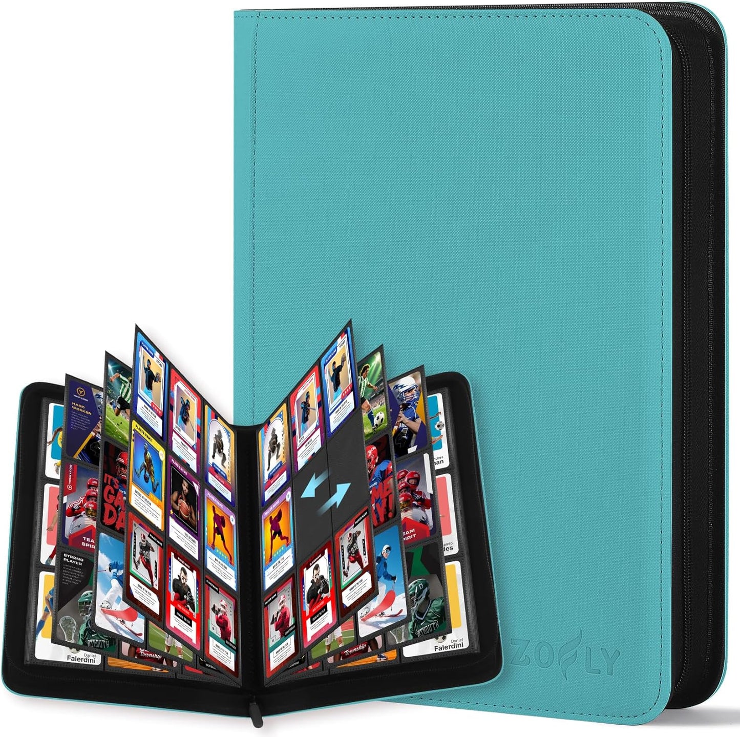 12 Pocket Card Binder, Zipper Trading Card Binder, 720 Large Capacity Side Loading Non-Ring Card Album, Double Sided Acid-Free Card Protector Binder, Card Collection for TCG, MTG, Sport Card, Pink