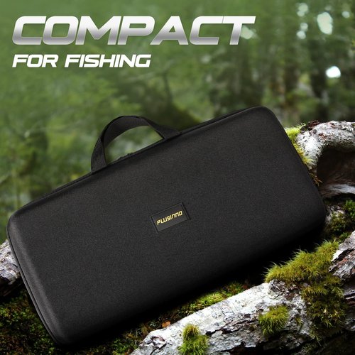 PLUSINNO Spinning Rod and Reel Combos Telescopic Fishing Rod Pole with Reel Line Lures Hooks Fishing Carrier Bag Case and Accessories Fishing Gear Organizer (1.8M 5.91FT Fishing Gear Organizer) ...