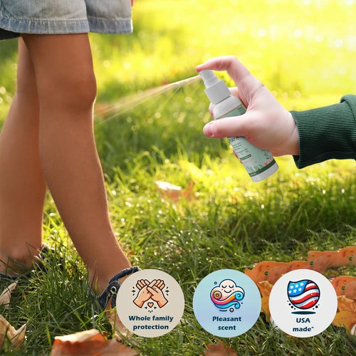 Mosquito Repellent Spray for Body, Made with Plant Essential Oils,Insect Spray Natural Bug Repellent for Skin DEET-Free Travel Size 2Fl Oz (2 Pack)