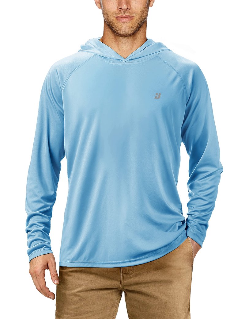 Roadbox UPF 50+ Fishing Shirts for Men Long Sleeve Sun Protection Lightweight Outdoor UV Hiking Shirts