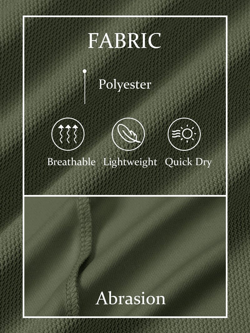 TACVASEN Mens Golf Shirt Dry Fit Mens Polo Shirts Short Sleeve Performance Golf Polos for Men with Collar Work Shirts Army Green, M