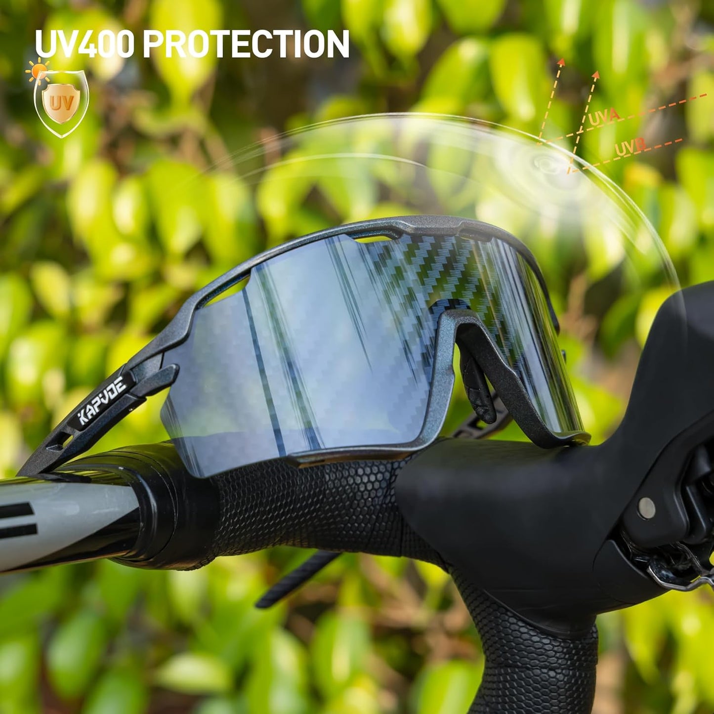 KAPVOE Cycling Glasses Men Women Mountain Bike Sunglasses Sports MTB Baseball Running Triathlon Golf Driving - K170