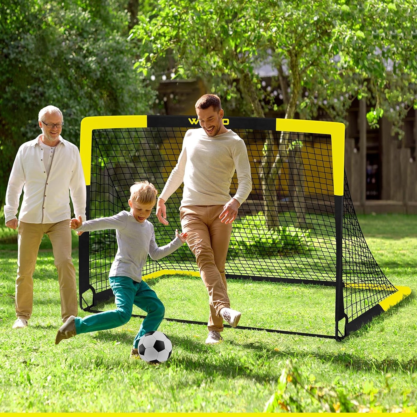 Kids Soccer Goals for Backyard Set of 2, 6x4 ft Portable Toddler Soccer Goal Training Equipment with Soccer Target, Ball, Cones, Soccer Net for Kids Age 3-5 6-8 8-12 10-12-14 Outdoor Sports Games Gift