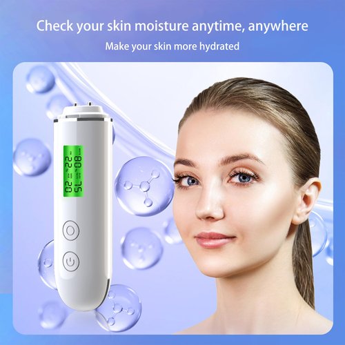Facial Moisture Tester,Skin Hydration Tester Analyzer Machine Professional, Digital Skin Oil Sensor, Skin Analyzer Tester Water Oil Monitor LCD Display Monitoring Meter for Face and Body