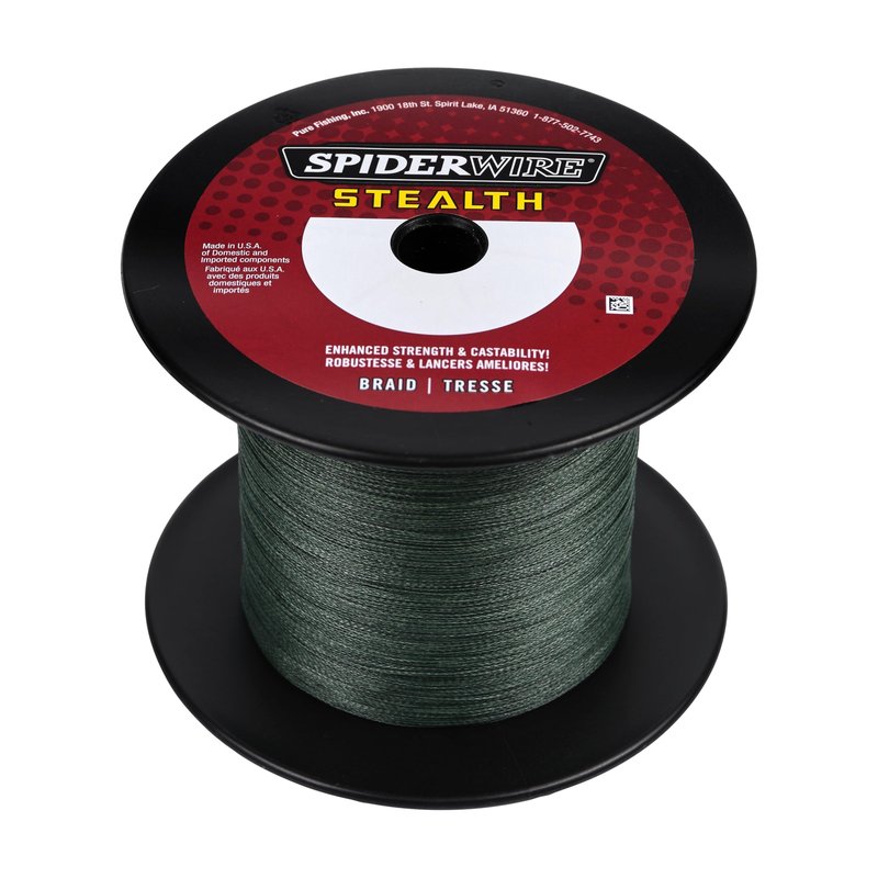 SpiderWire Stealth® Superline, Moss Green, 8lb | 3.6kg, 1500yd | 1371m Braided Fishing Line, Suitable for Freshwater and Saltwater Environments