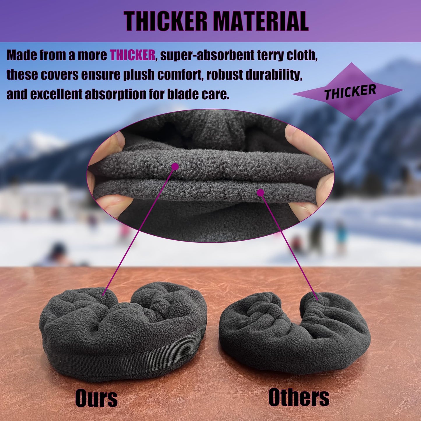 Ice Skate Blade Covers, Ice Skate Guards, Sports Blade Cover, Skate Blade Protector for Hockey Skates, Figure Skates and Ice Skates, Black