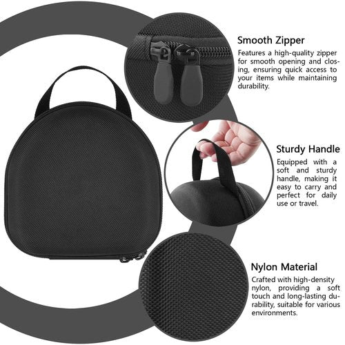 co2CREA Protective Case for Walker's GWP-BTPAS/GWP-SF-PBTM Compact 25dB NRR Collapsible Hunting Shooting Passive Hearing Protection Muff w, Black Case
