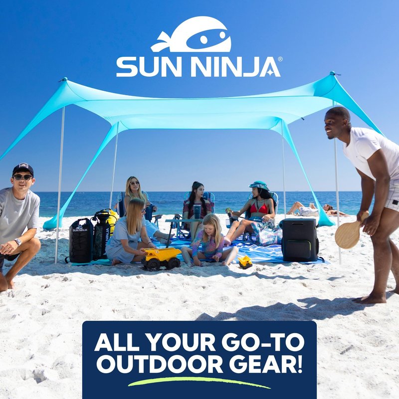 SUN NINJA Rubber Beach Bag - Extra Large Waterproof EVA Tote Bag with Comfortable Rope Handles for Beach, Boat, Pool, Outdoors & Travel - Washable, Sandproof & Anti-Skid Bottom Grip - Turquoise