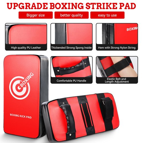 Punching Mitts Kick Pack Set, Boxing Pads Curved Focus Punching Mitts Kickboxing Striking Target Pads for Kids Men Women, Martial Arts Training Equipment for Boxing Taekwondo Karate Muay Thai