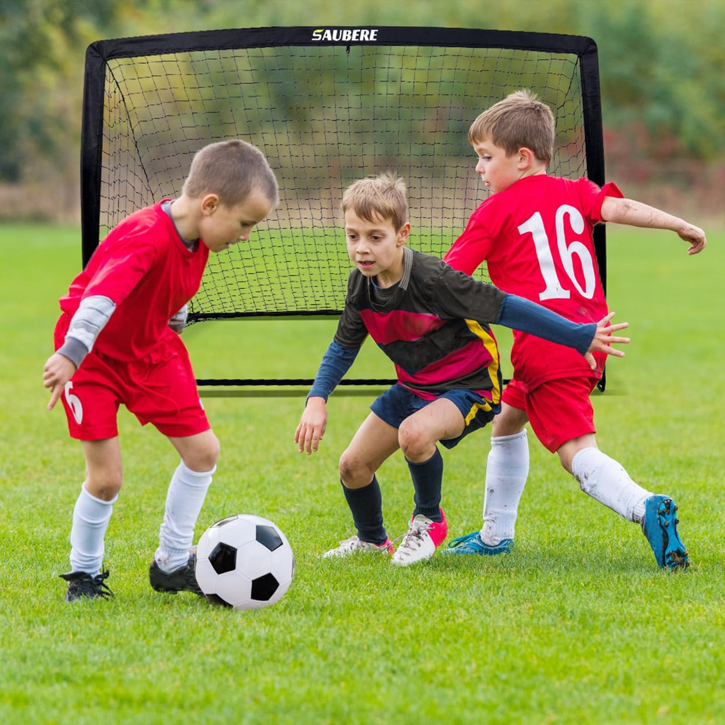 6x4 ft Kids Soccer Goals for Backyard Set of 2- Portable Pop Up Soccer Net for Backyard for Kids Toddler Youth, Soccer Training Equipment+ Soccer Goal Target, Ball and Cones, Outdoor Soccer Games