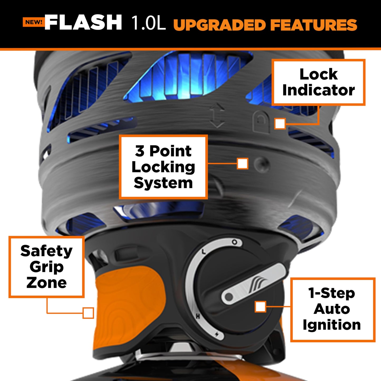 Jetboil Flash 1.0L Portable Fast Boil Stove for Camping and Backpacking with 1-Step Auto Ignition, New for 2025, Propane/Isobutane Burner with Cooking Cup, Mountainscape