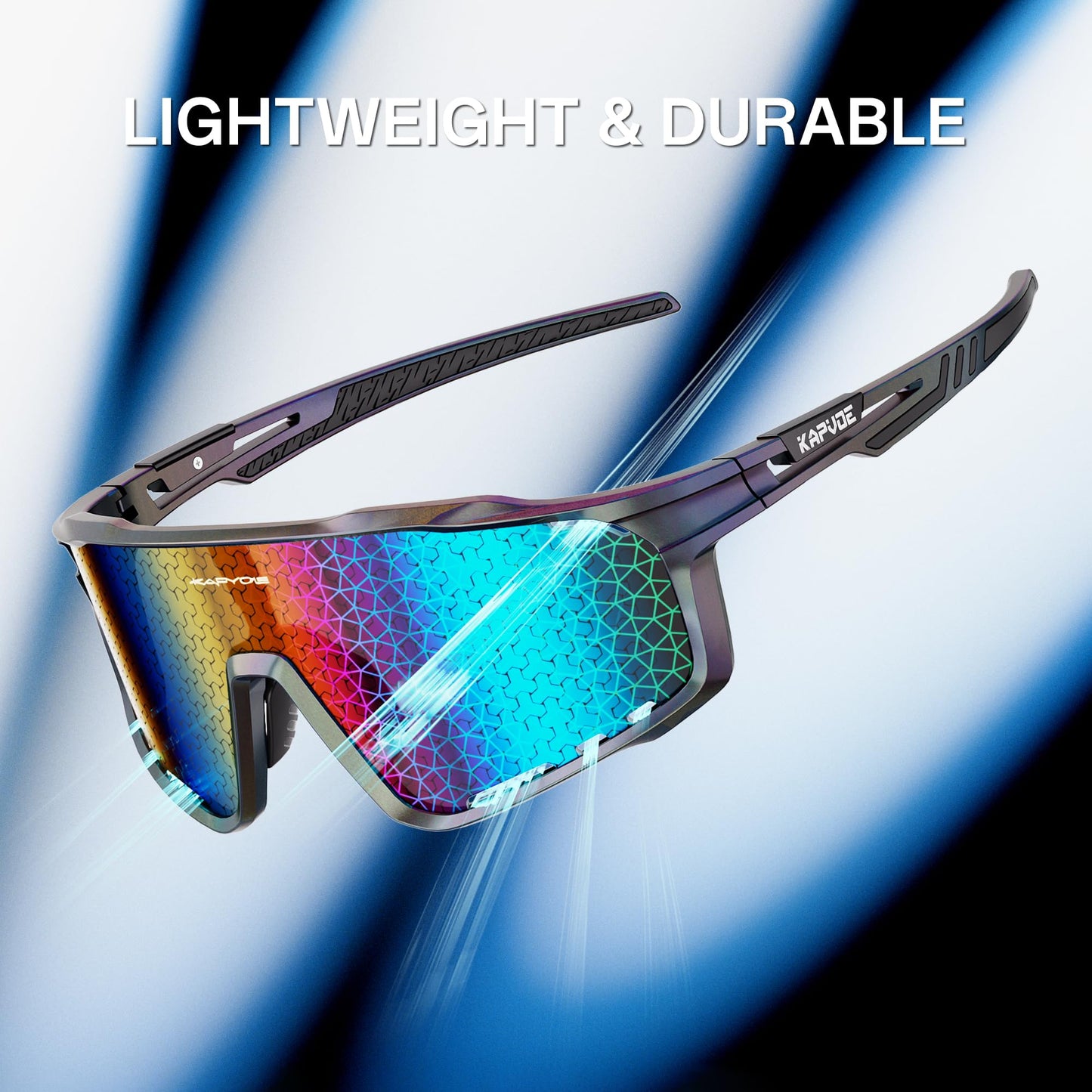 KAPVOE Polarized Cycling Glasses for Men Women Mountain Bike Sunglasses MTB Goggles TR90 Sport Sunglasses UV400 Protection Biking Bicycle Riding Running Triathlon Baseball Golf Cycle
