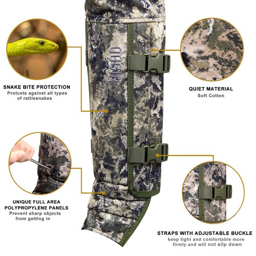 skiguard Snake Gaiter Chaps for Hunting: Snake Bite Protection for Ankle to Thigh Snake Chap, Waterproof Snake Gaiters for Men & Women, Hunting Full Protection for Leg from Snake & Briar Thorns