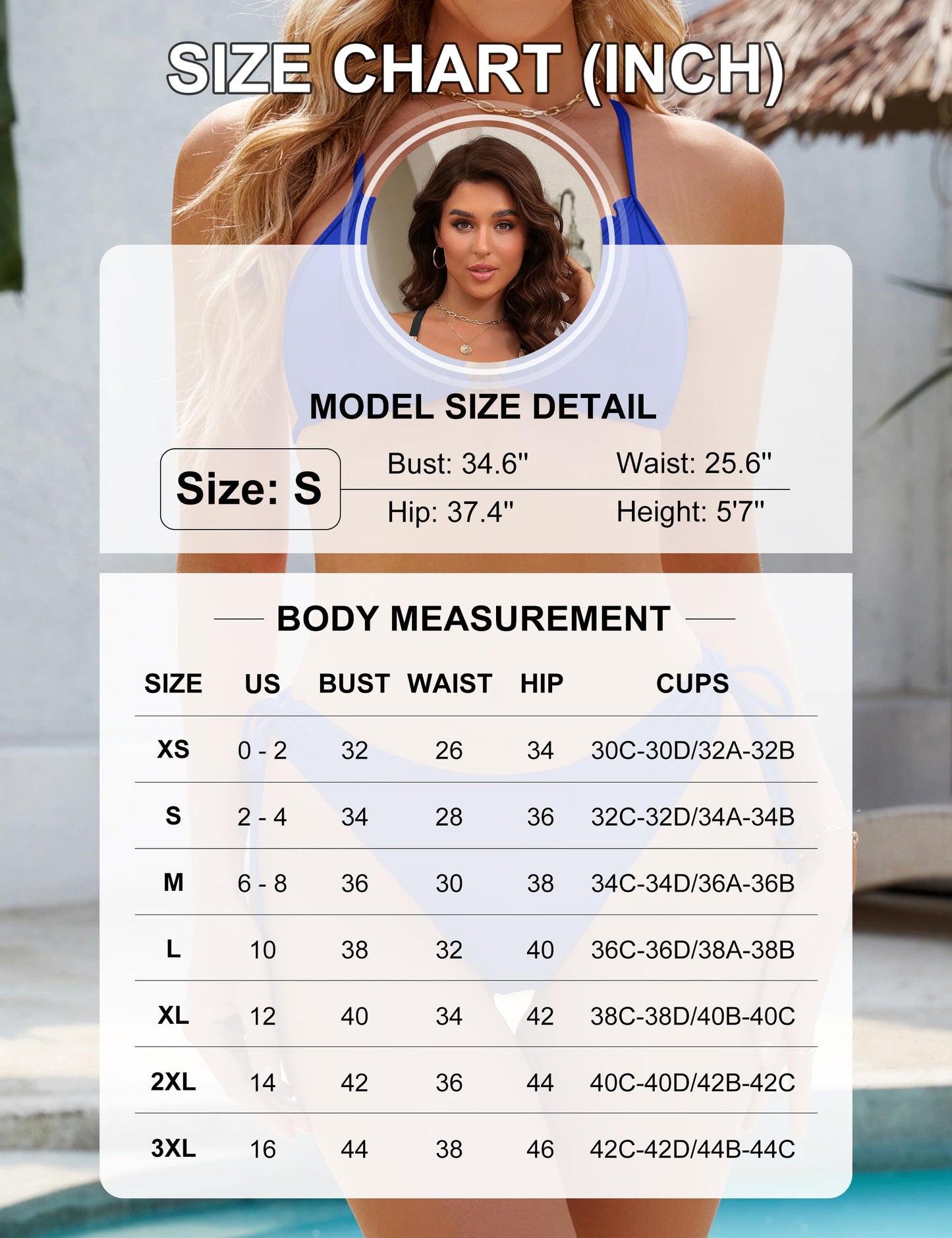 Blooming Jelly Womens Two Piece Swimsuit Scalloped 2 Piece Swimsuits Cheeky High Cut 2025 Bikini Sets (M, Royal Blue)