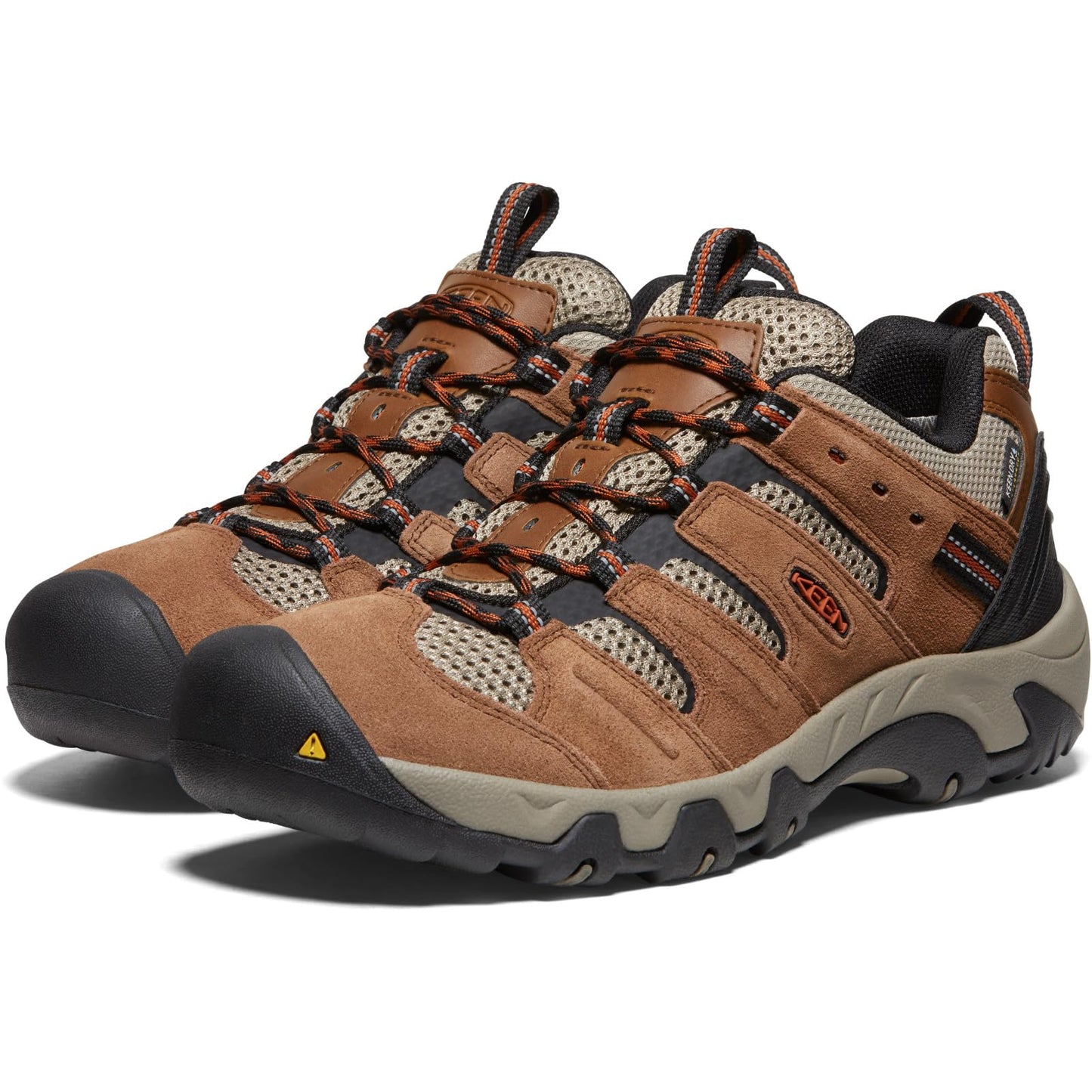 KEEN Men's Headout Low Height Waterproof All Terrain Hiking Shoes, Bison/Fossil Orange, 11.5