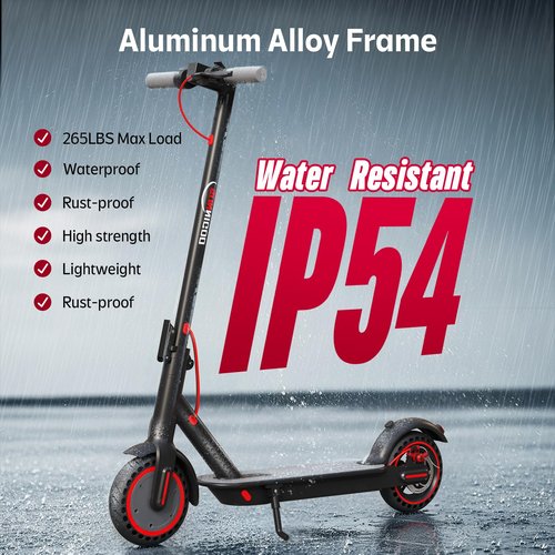 Electric Scooter for Adults- 10.4Ah Battery 350W(500W Peak) Motor, 19MPH & 25 Miles Long Range, 8.5'' Solid Tires Foldable with Dual Brake, Lightweight Portable Commuter E Scooter for Urban Travel