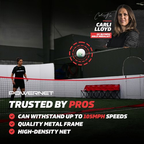 PowerNet Portable Soccer Tennis Net & Pickleball Net, Durable Weighted Metal Base, Quick Setup in Driveway, Backyard & Beach, Indoor & Outdoor Training Equipment, Includes Carry Bag (12 FT)
