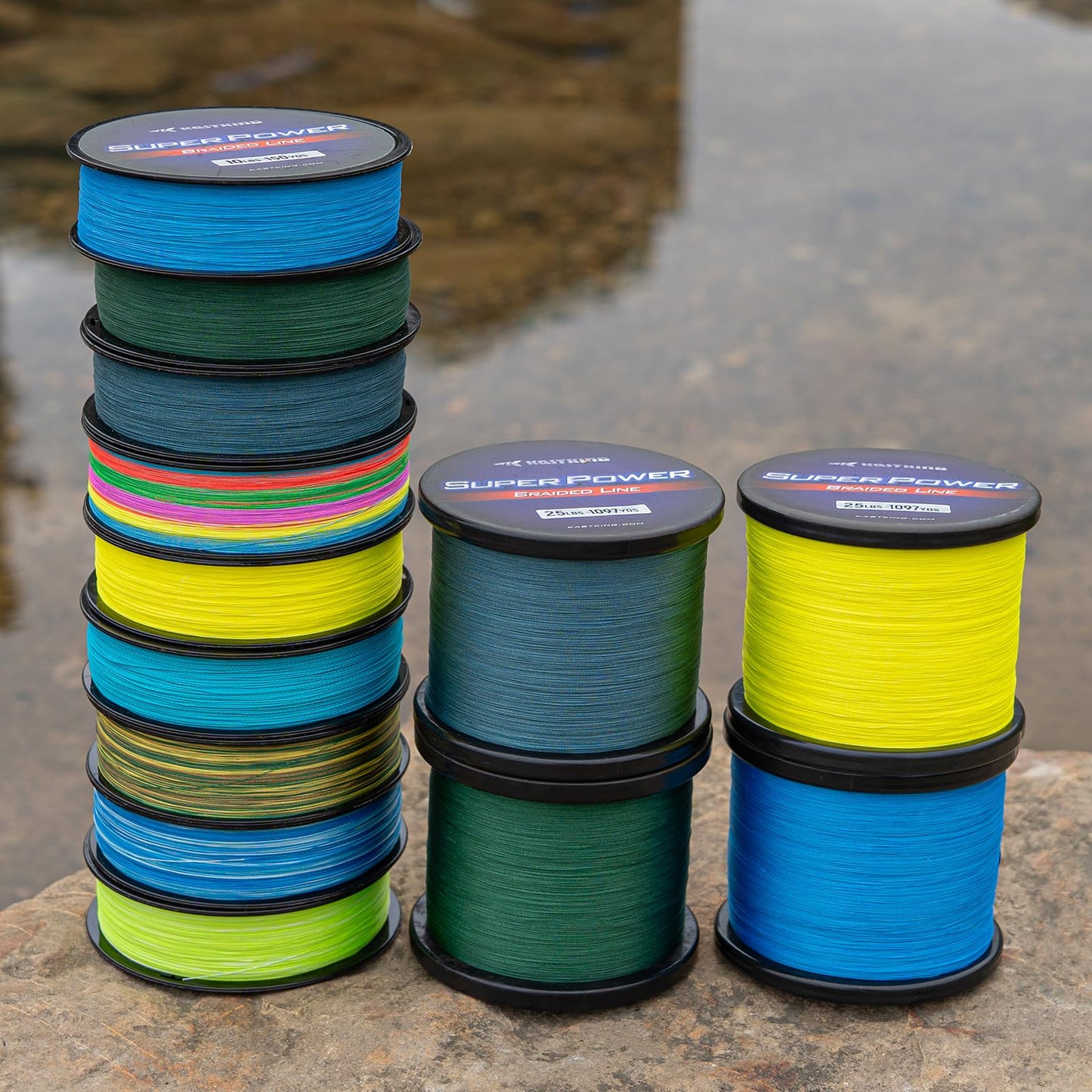 KastKing Superpower Braided Fishing Line,Low-Vis Gray,20 LB,327 Yds