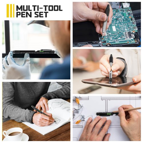 Gifts for Men Who Have Everything, 9-in-1 Multitool Pen, Cool Gadgets for Dad Husband Grandpa, Stocking Stuffers, White Elephant Christmas Gifts