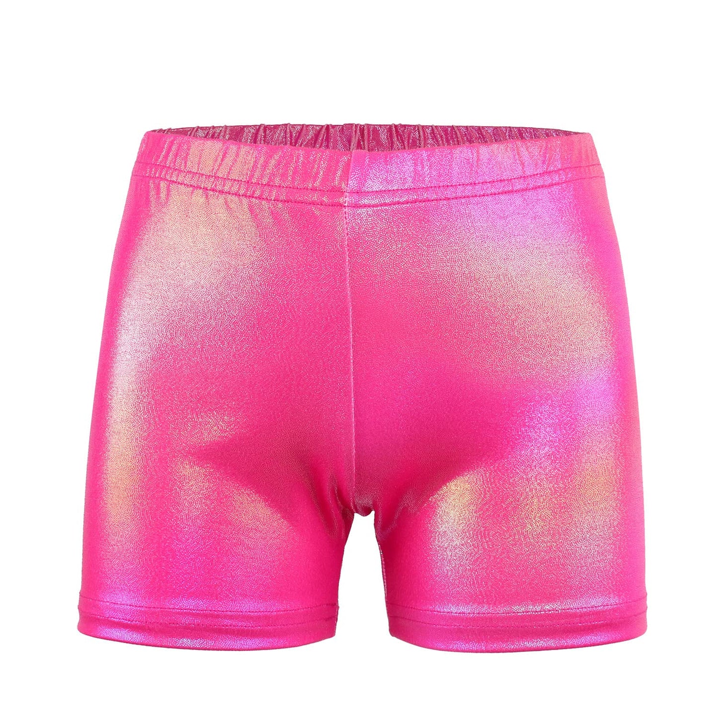 MODAFANS Gymnastics Leatards for Girls with Shorts Ballet Dance Set Activewear with Hair Scrunchie Butterfly Pink,6-7Years
