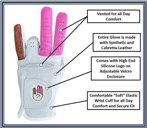 Scale Wear Design Shocker Funny Golf Glove - Men’s All Weather Grip Durable Synthetic Leather LH RH Performance Gear S Thru XXL Sizes for Golfers (Large, Worn on Your Left Hand)