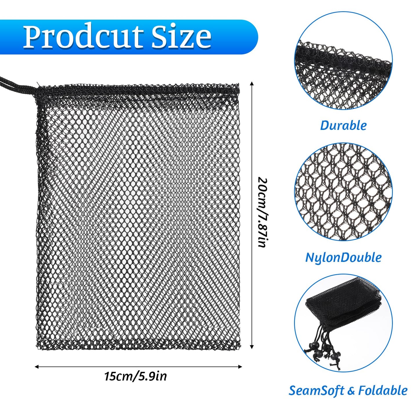 10 Pieces Small Mesh Bags Drawstring Nylon Net Balls Gift Bags 6 X 8 Inch Mini Drawstring Gym Bag Mesh Black Travel Stuff Storage Bag with Cord Lock Closure for Gym Sports Laundry Travel