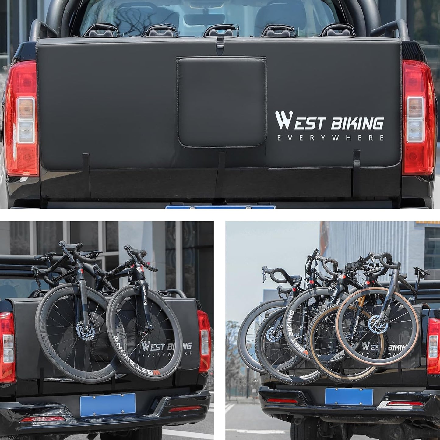 ICOCOPRO Bike Pads for Pickup Truck Tailgate With Secure Frame Straps, Protection Pad for Bike and Truck