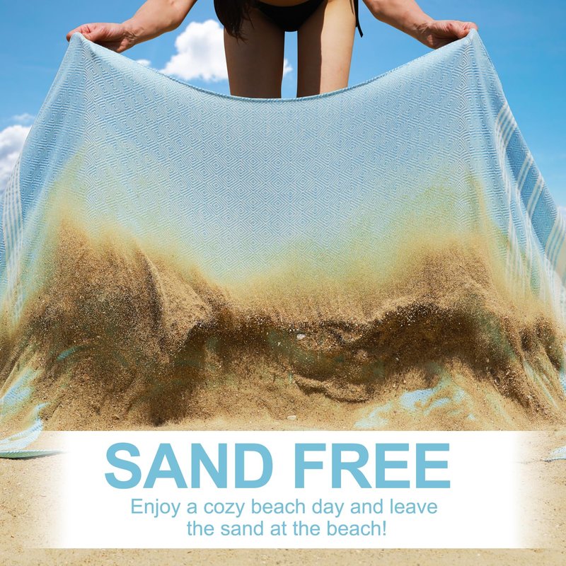 Genovega 6 Oversized Cotton Turkish Beach Bath Towel Set Bulk 74"x38" Extra Large Sand Free Quick Dry Swimming Camping Pool Clearance Towels Blanket Essentials Adult Multi Orange Stripes