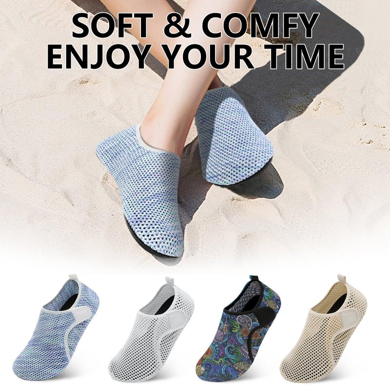 Aqua Socks - Barefoot Water Shoes for Men & Women - Non-Slip, Beach & River, Summer Size