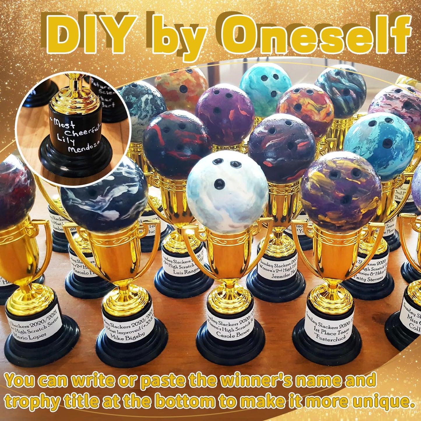 Jizvxe 8 Pack Mini Gold Trophies Award Cups,Gold Participation Trophy Cups,Plastic Gold Trophy for Props,Party Favors,Rewards,Sports,Competitions,Winning Prizes (4 in)