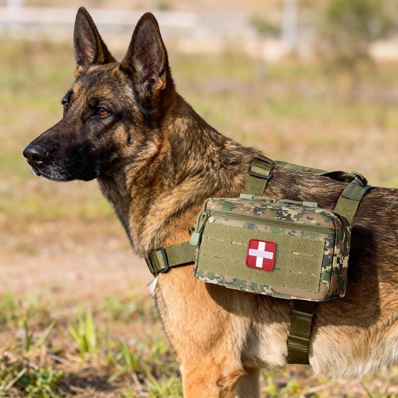 FRTKK Tactical Molle Admin Pouch Utility Laser Cut EDC Tool Pouch Bag Horizontal Modular Pouches Include US Flag Patch and Keychain (Digital)
