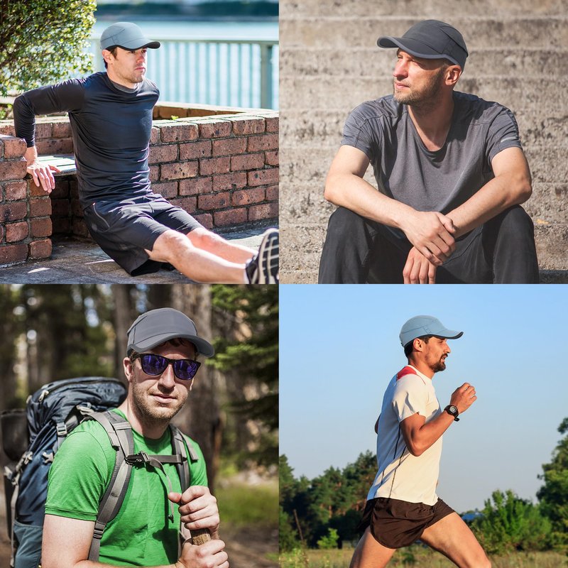 GADIEMKENSD Quick Dry Baseball Cap with Breathable Mesh Ventilation, UPF50+ Sun Protection Running Cap for Men, Cooling Dri Fit Hat, Foldable Sports Hat for Hiking Gym Travel Golf Sky Blue