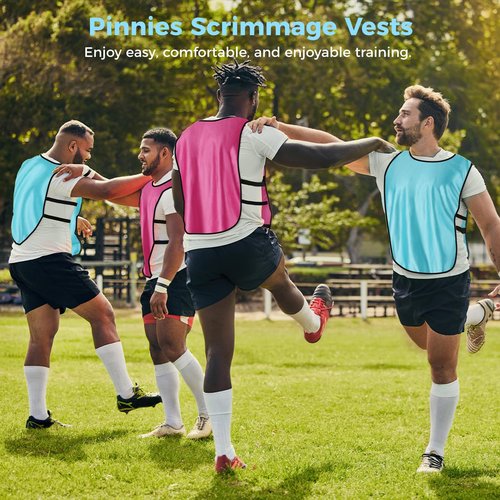 DIMEGON 24 Pack Youth Pinnies, Sports Pinnies for Youth Adults, Soccer Basketball Scrimmage Training Vests, Football Team Practice Jersey