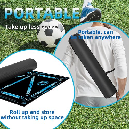 Soccer Training Equipment,Soccer Training Mat Improve Strength,Agility and Coordination,Anti-Slip Silent Absorption Soccer Footwork Training Mat