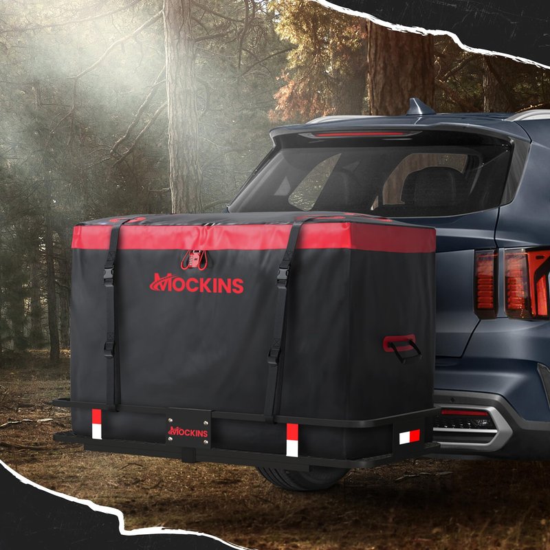 Mockins 15 Cu Ft Trailer Hitch Cargo Carrier Bag with 4 Packing Cubes