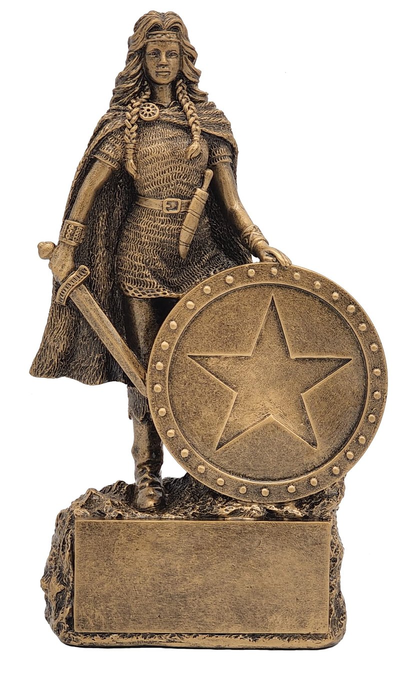 Decade Awards Female Champion Trophy - Engraved Woman Warrior Award - Celebrate Her Strength, Triumphs, and Unstoppable Spirit - Custom Engraved Plate on Request (6.75 Inch Tall)