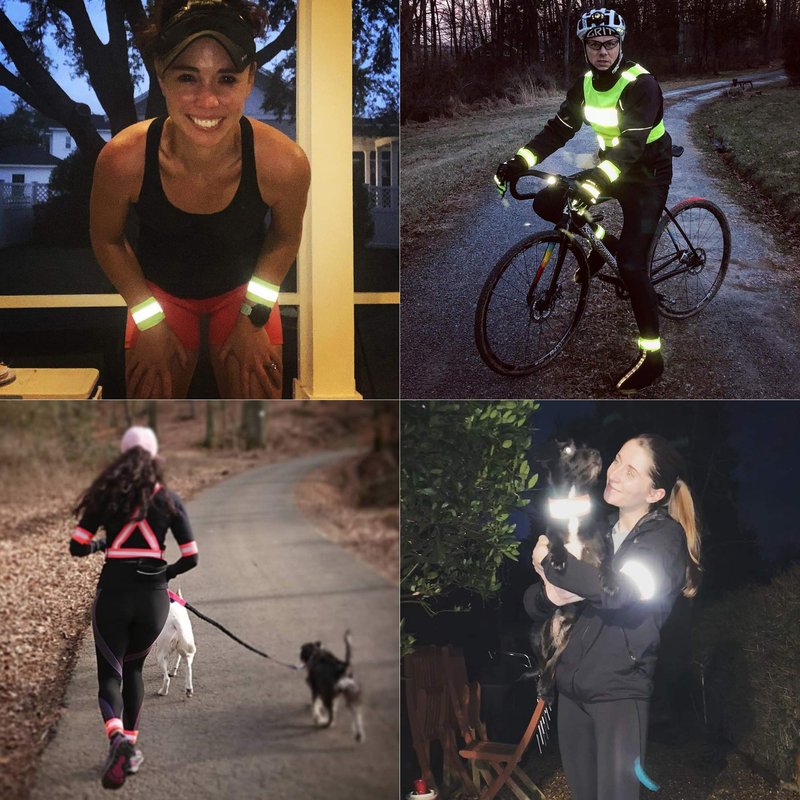 HiVisible Reflective Bands for Night Walking & Running - Ankle & Wrist Bands for Cycling & Running Gear