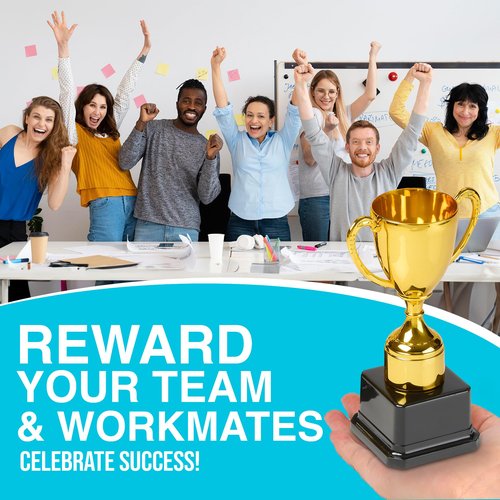 Fun Gold Plastic Trophies - 3 Pack - 7 Inch - Award Trophy Cup Set for Superstar Kids - Champion Celebrations, Sports Galore, and Victory Vibes - Desktop Toy