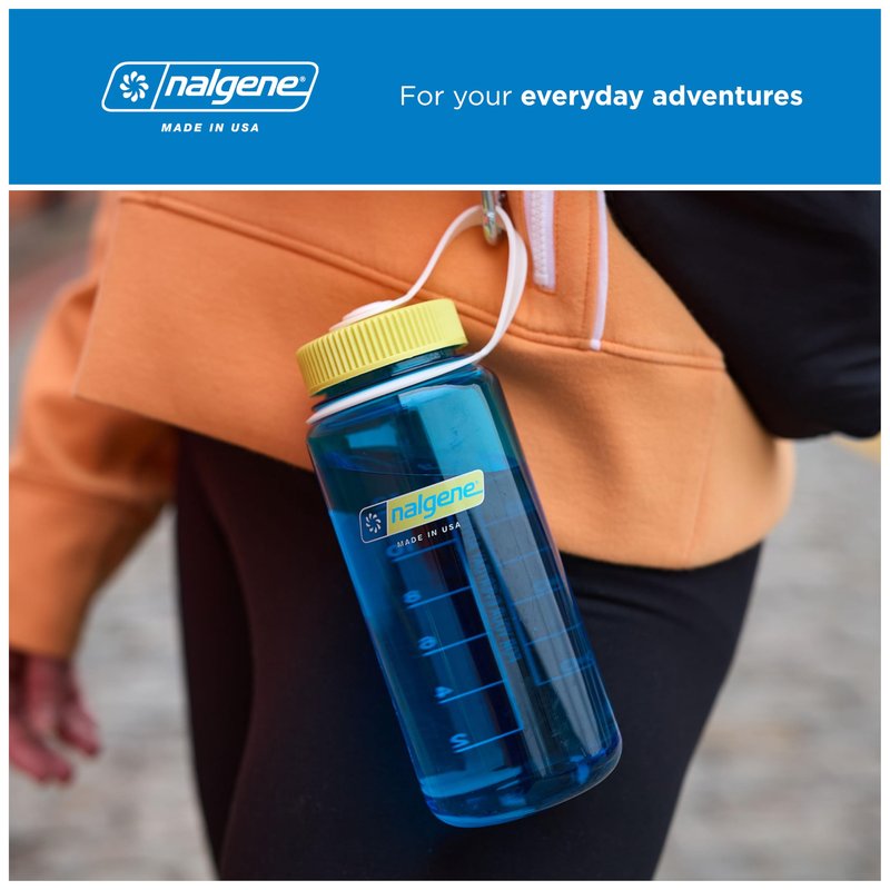 Nalgene 16 oz Wide Mouth Water Bottle | Slim Cup Holder Size, BPA-Free, Durable & Leak Proof, Lightweight Travel Bottle, Pastel Green