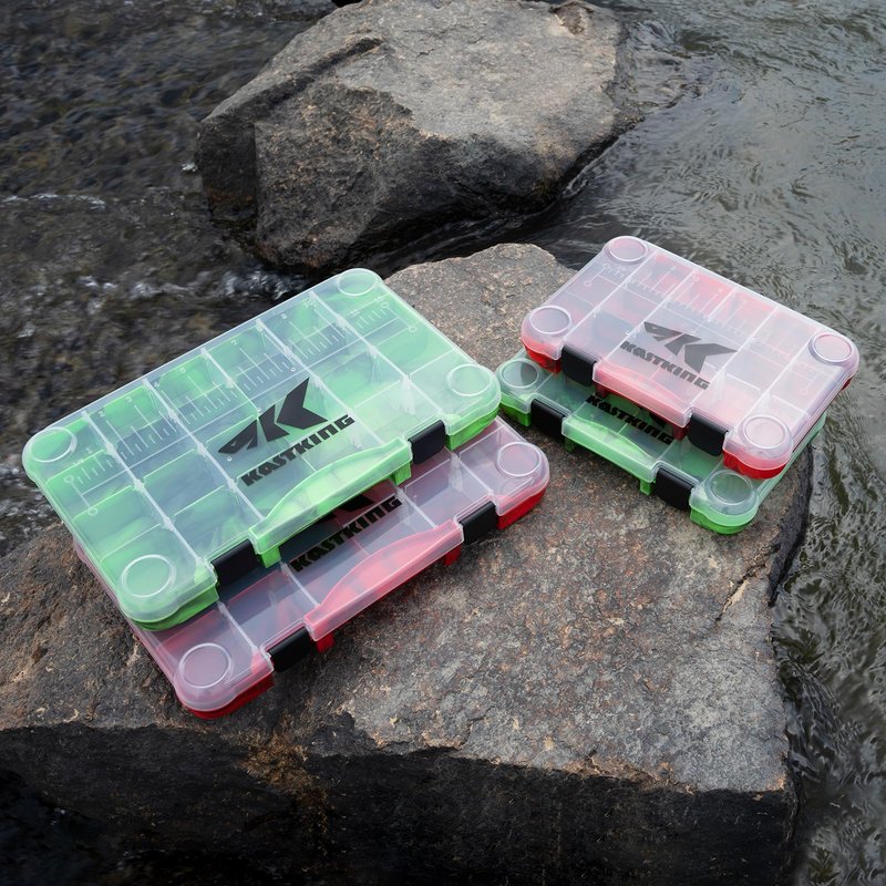 KastKing Bait Vault Camouflage Tackle Box, Plastic Fishing Tackle Box Storage Organizer with Removable Dividers, 4 Packs Tackle Trays Terminal Tackle Storage, Rounded Corner Lure Boxes
