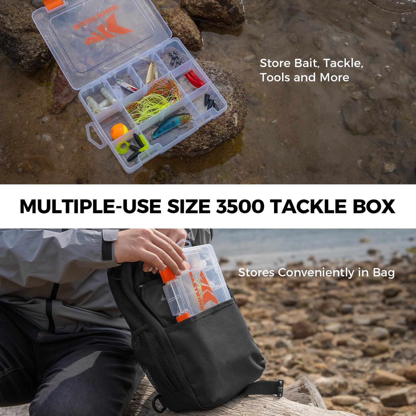 KastKing Everyday Essential Fishing Sling Bag & Tool Set, Fishing Scale & 3500-Tackle Box Waterproof, 7" Fishing Pliers, Lip Gripper - Fishing Gear and Gift for Men