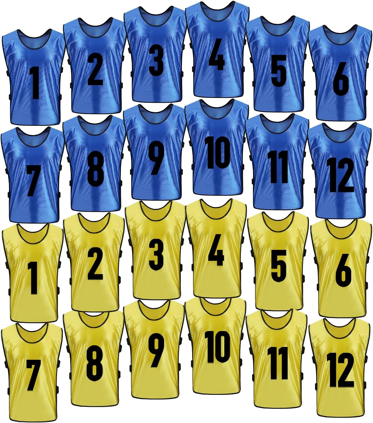 24Pack pinnies Soccer Vests Youth Scrimmage Basketball Team Practice Jerseys for Kids Adult Sports Football Pennies