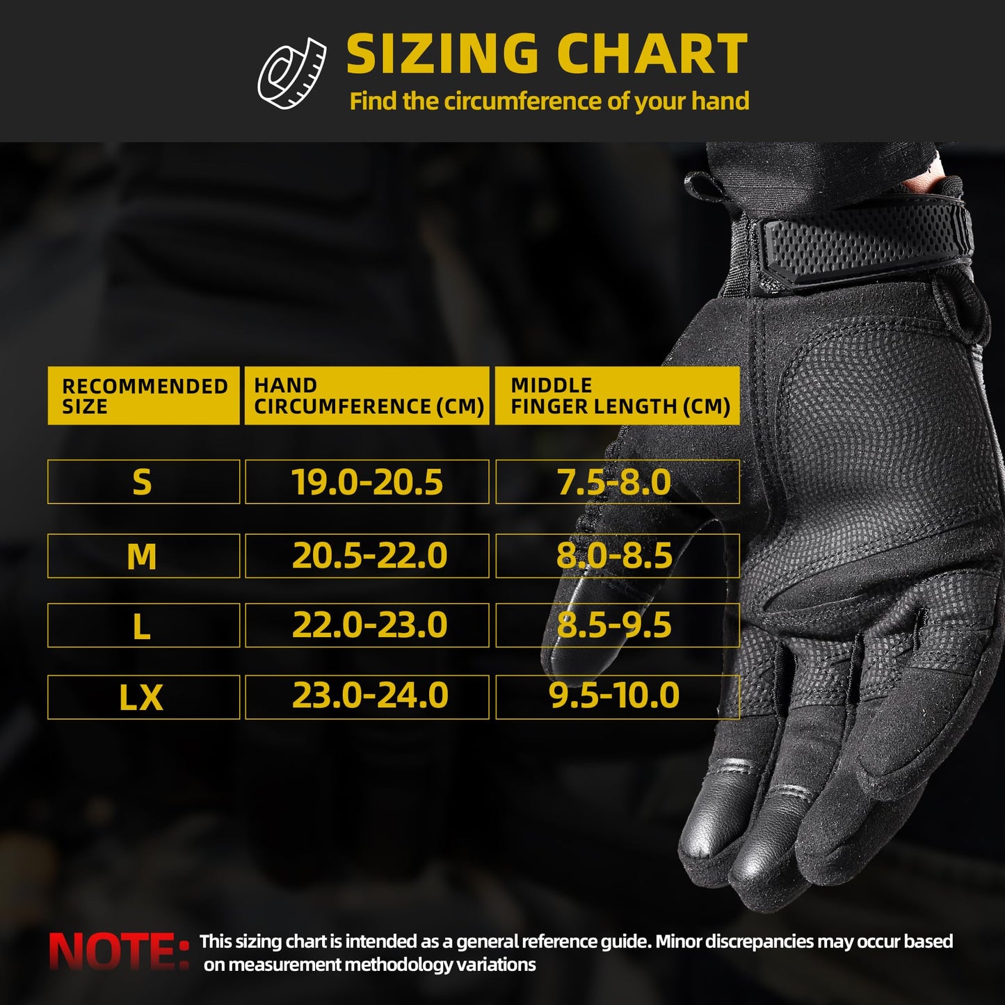AXBXCX Touchscreen Full Finger Gloves for Men, Padded Gloves Black X-Large