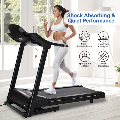 ZRNONAOZ Treadmill with 15% Auto Incline for Home, 20" Wide Running Machine, 4.0HP Folding Electric Treadmill Up to 10 MPH Speed with 25 Programs and Bluetooth Speaker, 350 LBS Capacity
