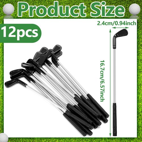 Domensi 12 Pcs Golf Coffee and Cocktail Stirrers Plastic Golf Club Appetizers Stirrers Cocktail Pick for Drink Coffee Liquor Cake Golfing Gifts Party Favors Decorations (Classic Style)