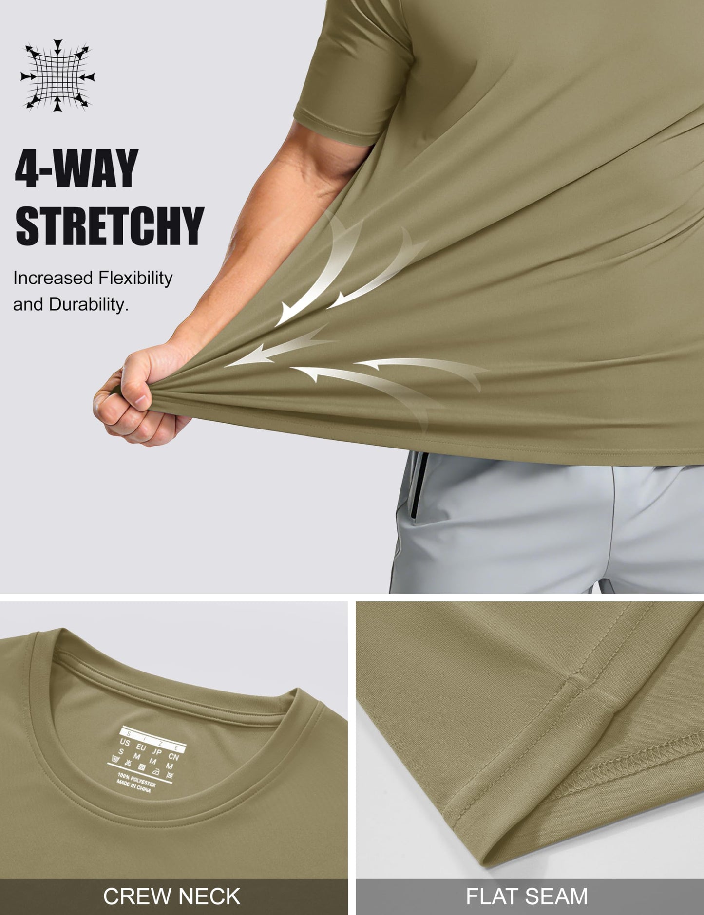MAGCOMSEN Tshirts for Men Summer Crew Neck Ultra Lightweight Short Sleeve Rash Guards Shirts Quick Dry Shirts