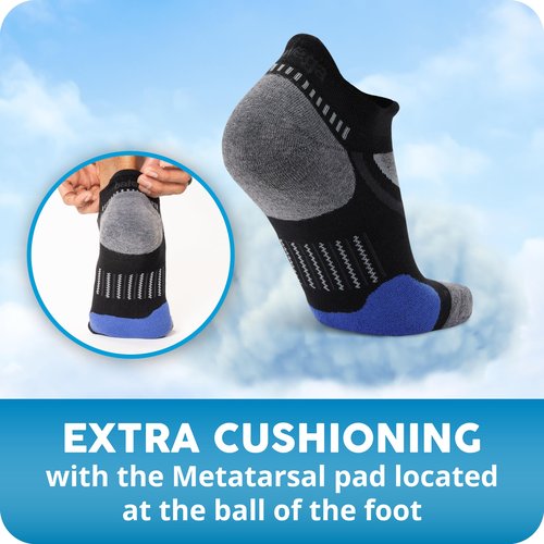 Balega Ultraglide Cushioning Performance No Show Athletic Running Socks for Men and Women (1 Pair), Light Aqua/Lake Blue, Medium