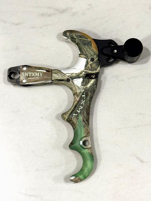 sntxmy Bow Release for Compound Bow 360° Rotatable Thumb Release for Compound Bow Archery Trigger Release (CAMO)