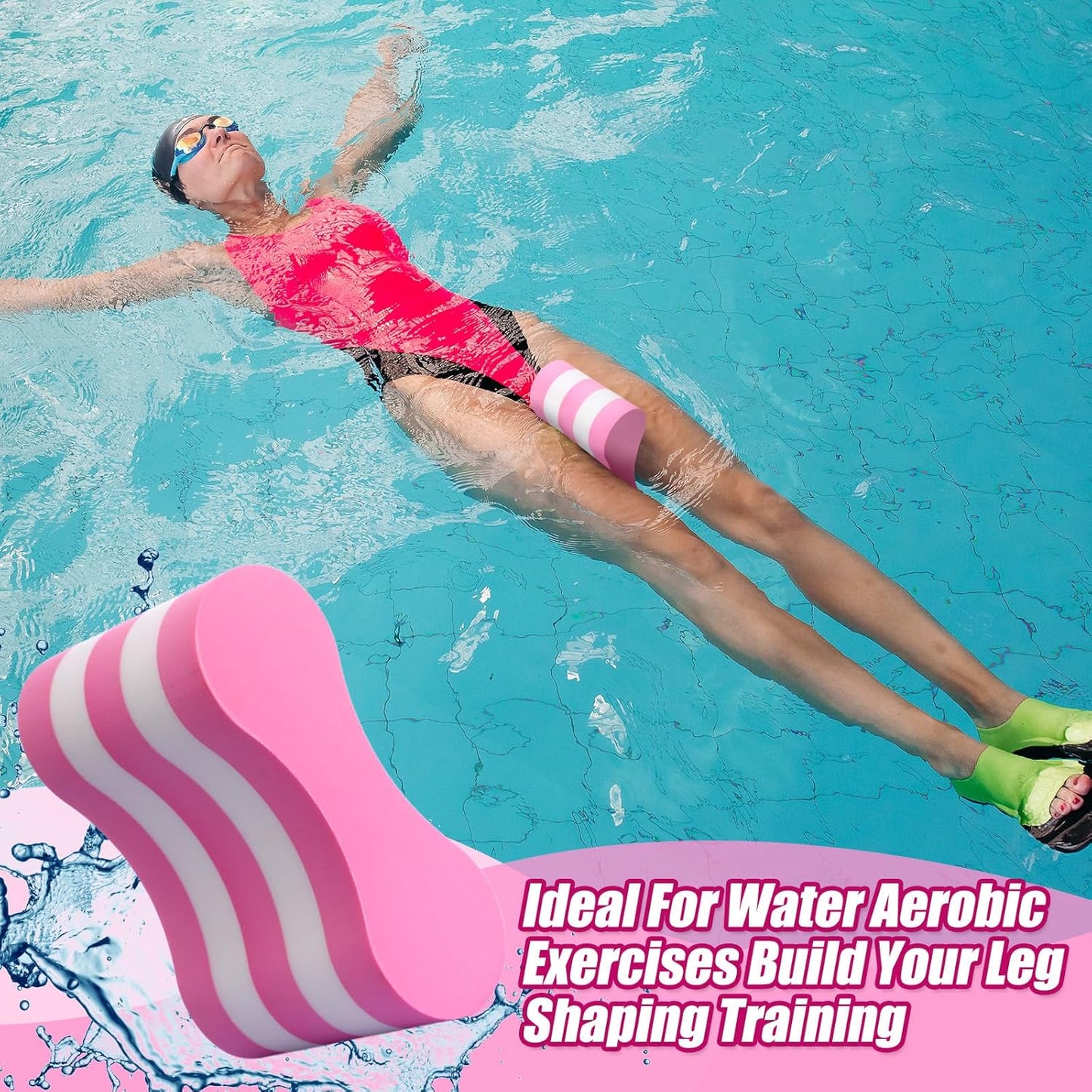 2 Pcs Swimming Kickboard Pull Buoy Set Training Aid Float Pull Buoy Leg Float Swimming Training Equipment Accessories for Hand Leg Adults Children Beginners Exercise Fitness