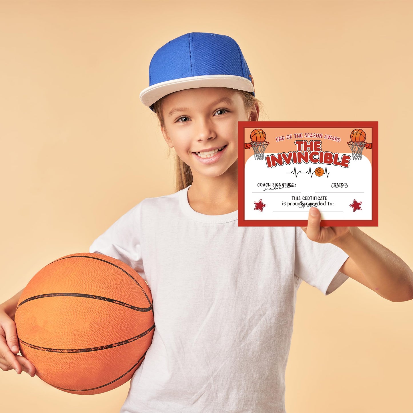 EYxsaxenk Basketball Achievement Award Certificates - 60Pcs End of Season Basketball Team Sport Game Ceremony Award Paper Achievement Certificates School Student Reward Teacher Class Motivation Supply